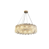 8-Lights Golden Finish Classic Glass Chandelier Ceiling Light for