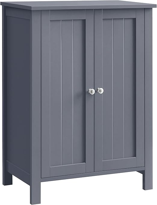 Bathroom Floor Storage Cabinet, Bathroom Storage Unit with 2 Adjustable Shelves,