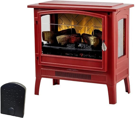 Country Living Infrared Freestanding Electric Fireplace Stove Heater in Navy Blue