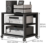 3/4/5 Tier Audio-Video Media Stand with Adjustable Shelves