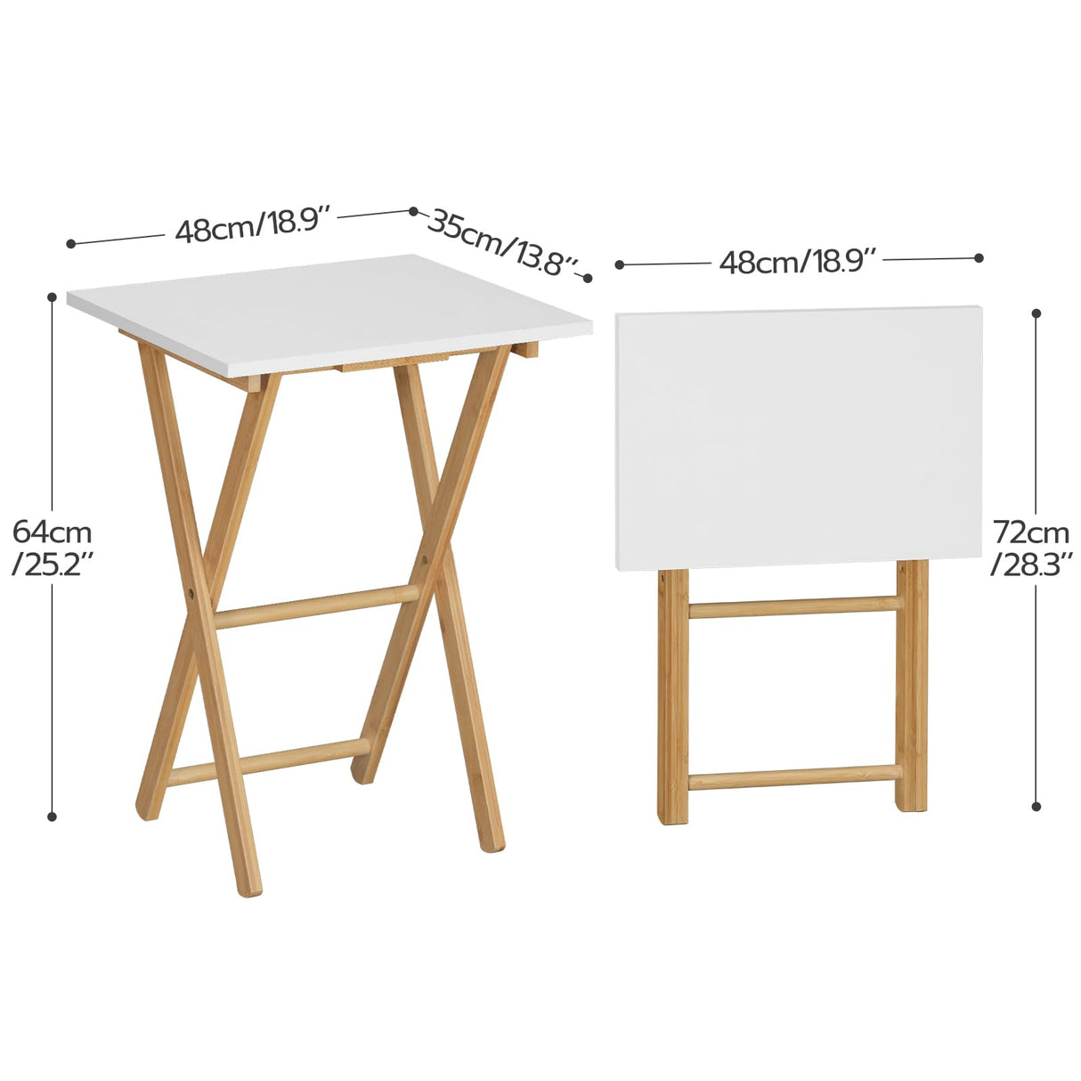 Folding TV Tray Table, Side Table for Small Space, Portable Snack Tables