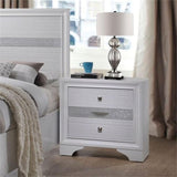 Naima Square Wood 3-Drawers Bedroom Nightstand in White