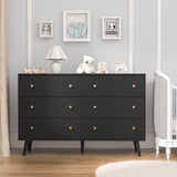 SINROM Black Dresser for Bedroom, Modern 6 Drawer Dresser