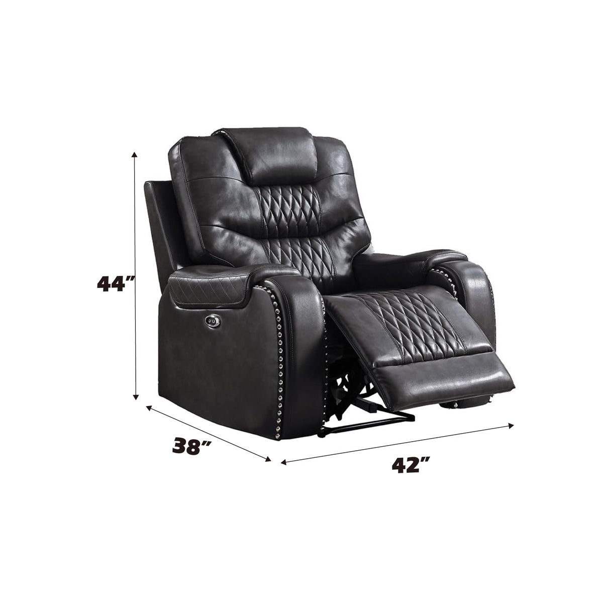 Tufted Power Motion Recliner in Magnetite Dary Grey