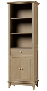 Bookcases with 2 Doors and 1 Drawer, Floor Standing Display Storage with 1 Adjustable