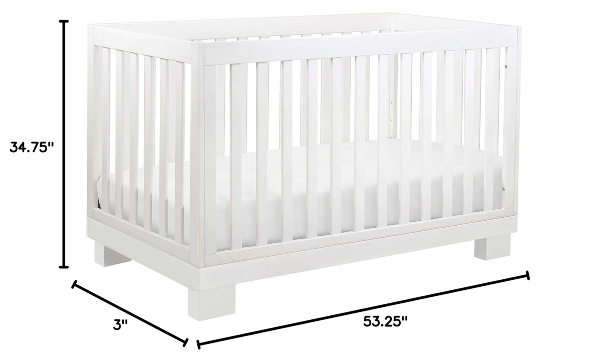 3-in-1 Convertible Crib with Toddler Bed Conversion Kit in White