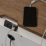 Farmhouse Reimagined White 3 Drawer Night Stand w/Charging Station