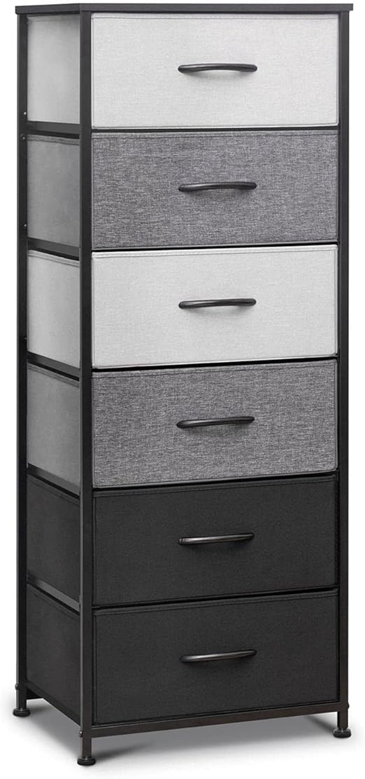 Dresser for Bedroom with 6 Drawers, Tall Dresser Vertical Storage Tower