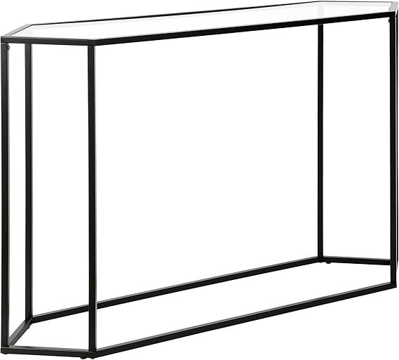 Beck 48'' Wide Hexagonal Console Table in Brass