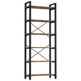 Bookshelf 6-Tier Ladder Shelf 110lbs Display Shelf Vintage Industrial Style Bookcase for Home Office, Living Room