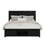 Full Size Wooden Bed Frame with Headboard and Storage