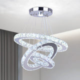 Modern Crystal Chandeliers 3 Rings Round LED Chandelier Fixtures DIY Pendant Lighting