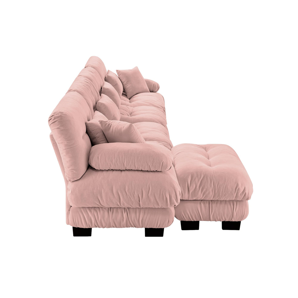 Sectional Sofa Couch, Chenille Oversized 4 Seater Cloud Couch with 6 Soft Pillows