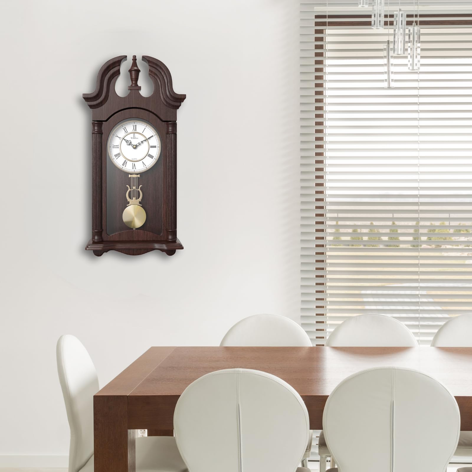 Wall Clock Battery Operated - Wooden Hanging Grandfather Wall Clock