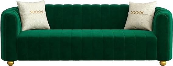 83'' Luxury Velvet Sofa Couch for 3 Person Fashion Couch with 2 Pillows