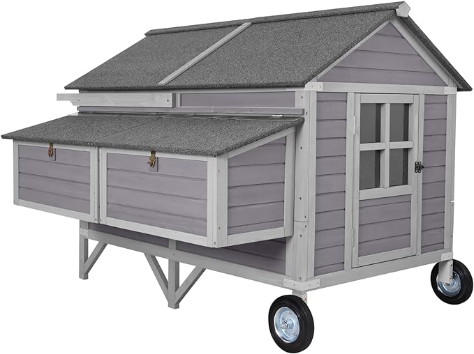 Chicken Coop 75.7" Extra Large Chicken House with Run Multi-Levels Poultry Cage