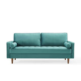 EEI-3764-TEA Valour Performance Velvet Sofa, Teal