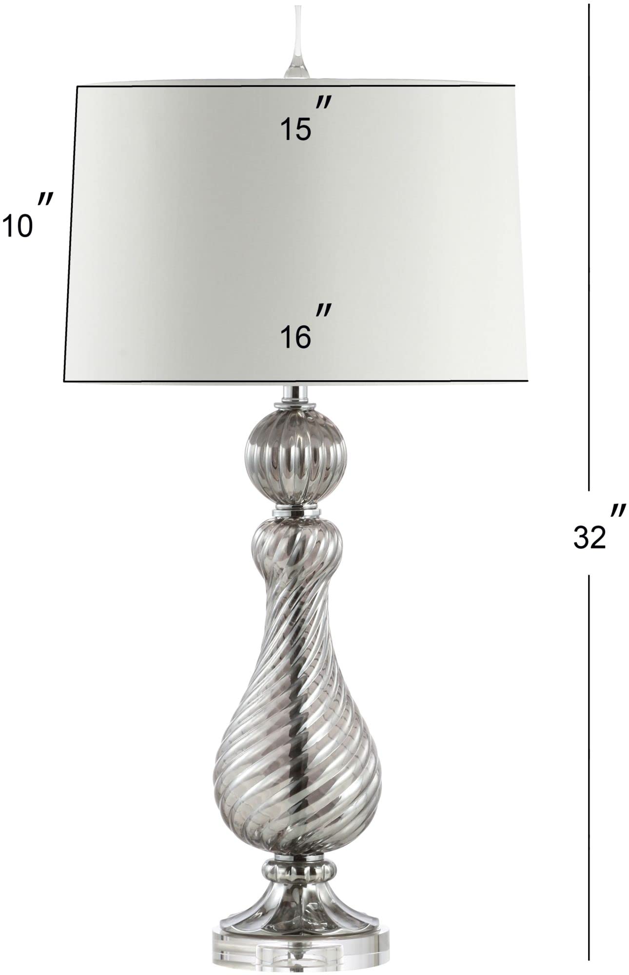 JYL2063A Murano 32" Swirled Crystal/Glass LED Table Lamp Classic Glam