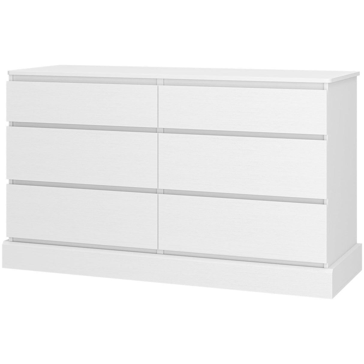 6 Drawers Dresser for Bedroom, White Modern Chest of Drawers