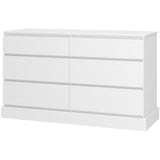 6 Drawers Dresser for Bedroom, White Modern Chest of Drawers