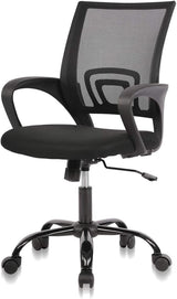 Simple Home Ergonomic Desk Office Chair Mesh Computer Chair, Lumbar Support Modern Executive Adjustable Stool Rolling Swivel Chair for Back Pain, Chic Modern Best Home Computer Office Chair - Black