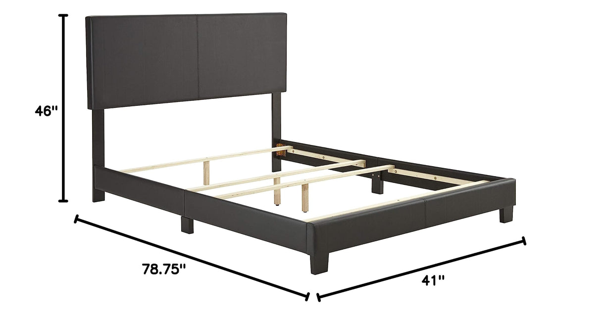 Florence Upholstered Platform Bed Frame Mattress Foundation with Faux Leather