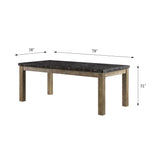 Charnell Dining Table in Marble & Oak Finish