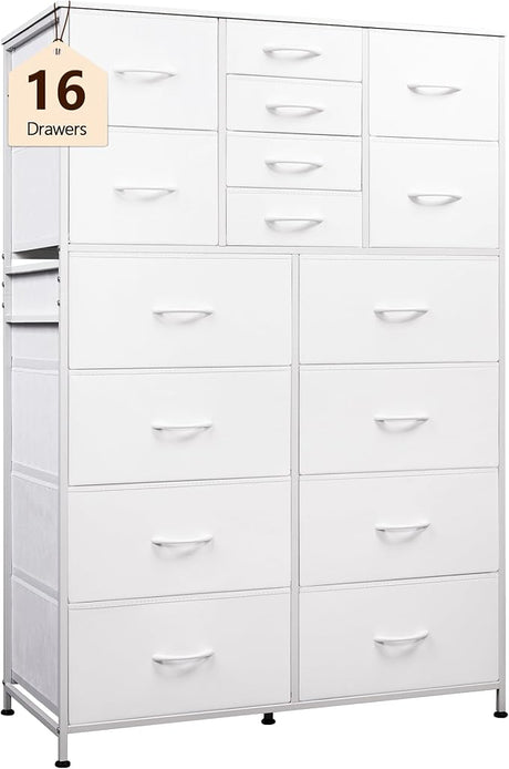 Tall Dresser for Bedroom, Fabric Dresser Storage Tower with 16 Drawers, Chest of Drawers Organizer Unit