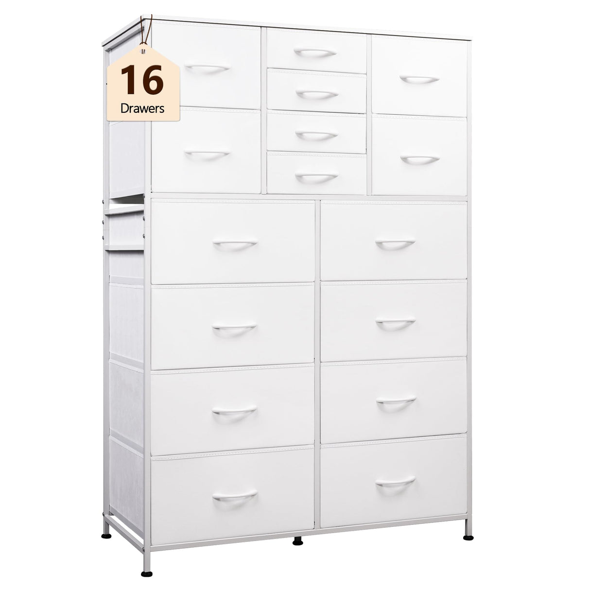 Tall Dresser for Bedroom, Fabric Dresser Storage Tower with 16 Drawers, Chest of Drawers Organizer Unit