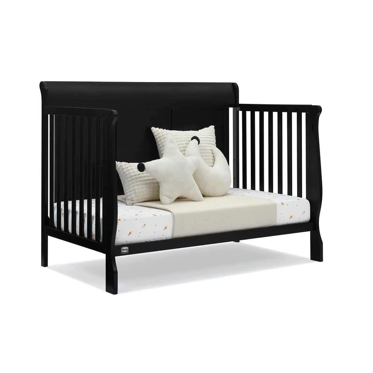 Simmons Kids Carter 6-in-1 Convertible Crib - Greenguard Gold Certified, Black Ebony