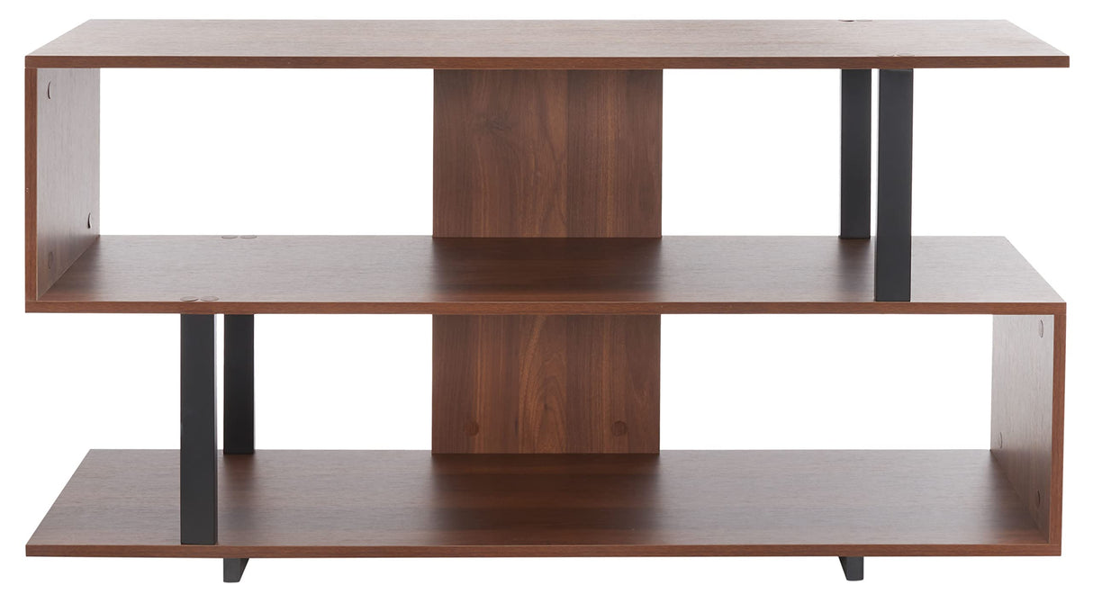 Mid-Century Modern TV Stand for 55" Flatscreen – Walnut & Black Entertainment Console