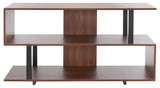 Mid-Century Modern TV Stand for 55" Flatscreen – Walnut & Black Entertainment Console