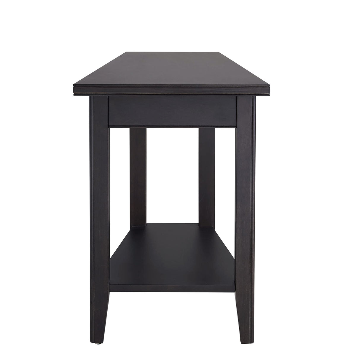 Laurent Recliner Wedge Table with Shelf, Black,