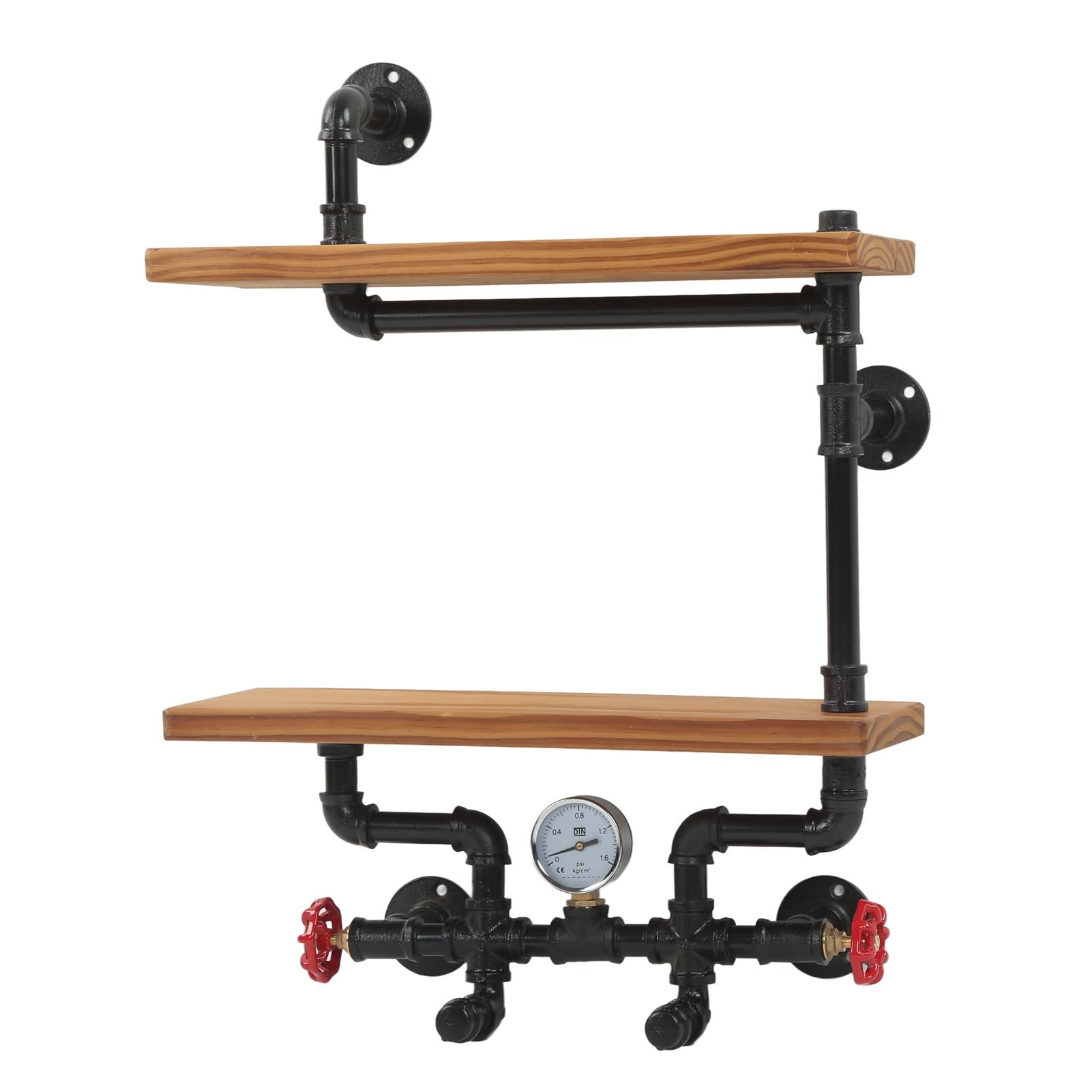 Floating Shelves, 17.72X5.91X23.23in 2 Tiers Wear Resistant Piple Shape Open Wall
