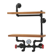 Floating Shelves, 17.72X5.91X23.23in 2 Tiers Wear Resistant Piple Shape Open Wall