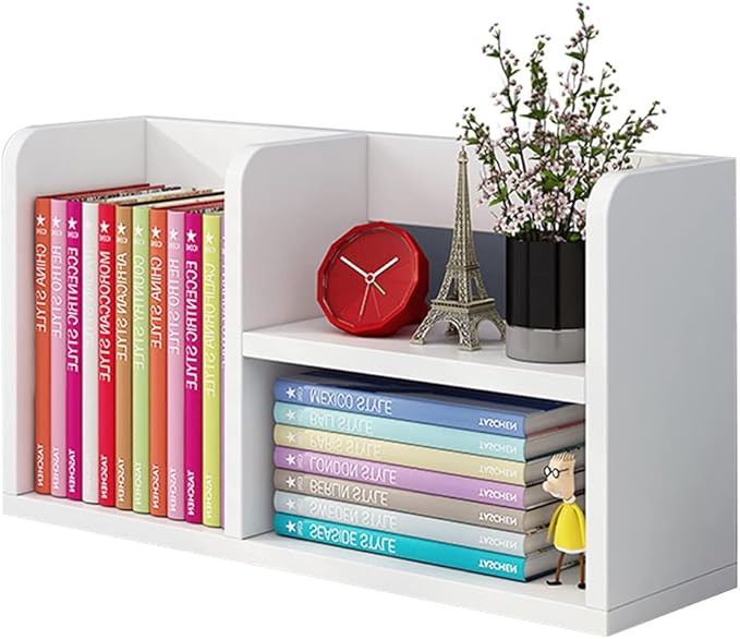 Bookshelf,Solid Wood Multi-Purpose Table Top, Large Space Independent Bookshelf, Small Rack for Student Storage