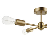 4-Light Matte Brass Flush Mount Dining Light Fixture, E26 Bulb, Ceiling Bedroom Light,