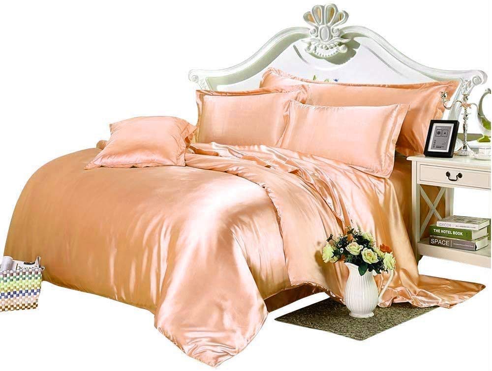 Ultra Soft Silky Luxurious Satin 1-Piece Comforter (88 x 88 inches) with 400GSM Fluffy