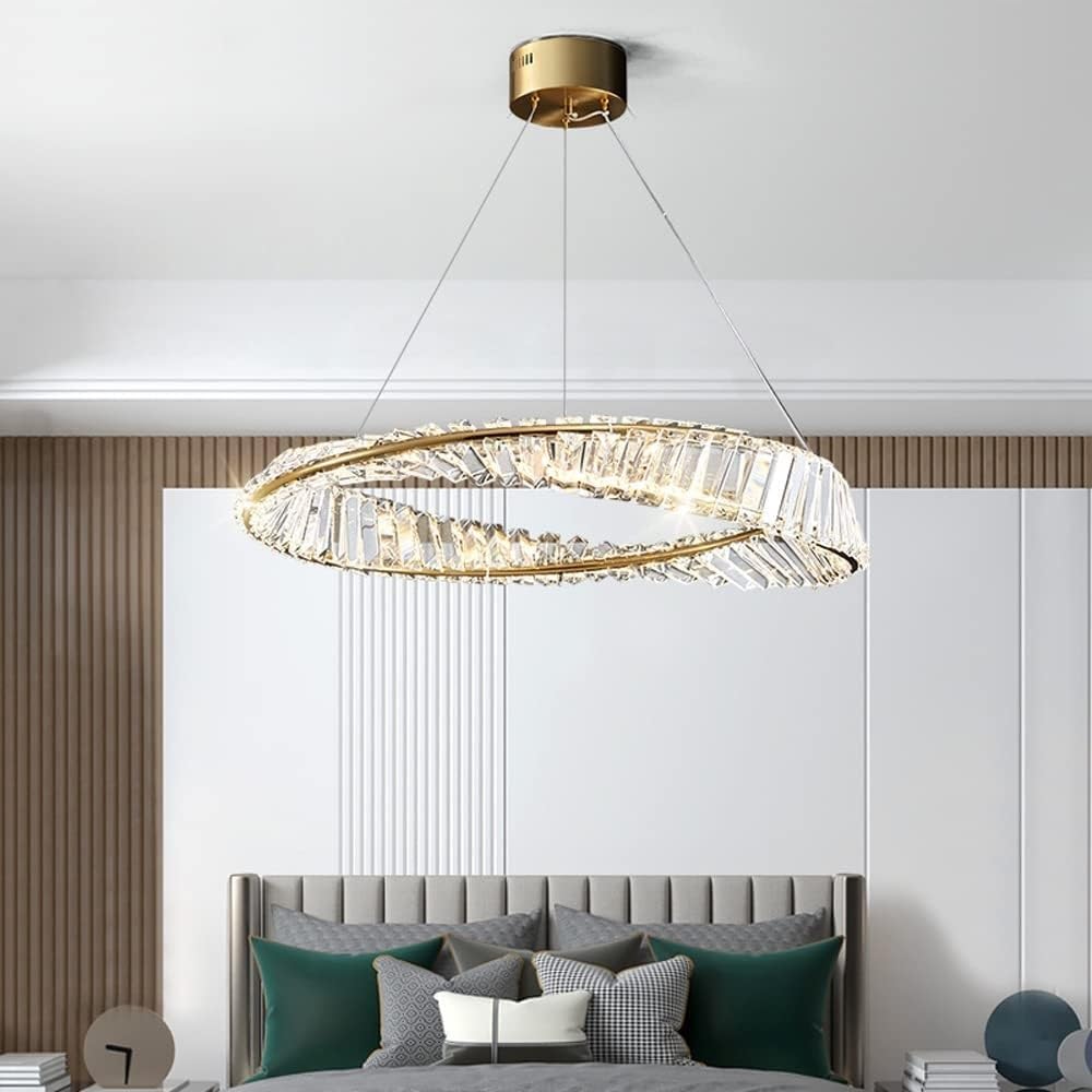 Crystal Light Luxury Chandelier Luxury Postmodern LED Pendant Light Large Indoor Gold