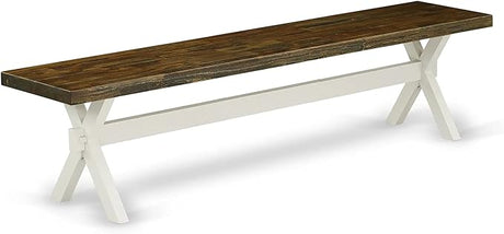 X-Style Modern Dining Bench with Wood Seat