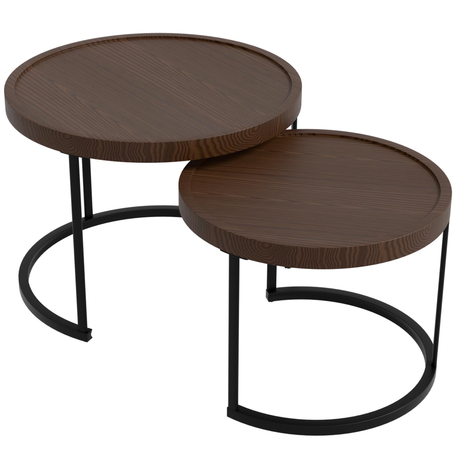 Sunset Dune Collection Round Modern Nesting Coffee Tables