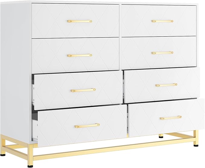 Dresser for Bedroom 8 Drawer Dresser & Chest of Drawers, Wooden Dresser Wide Dresser