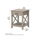 Key West Small End Table with Storage Modern Farmhouse Accent Shelf