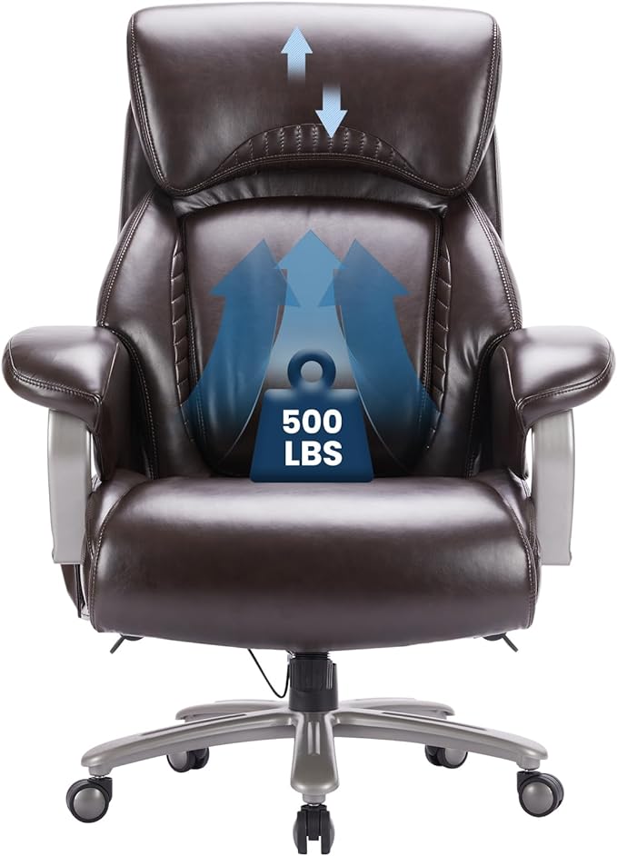 Big and Tall Office Chair 500lbs-Heavy Duty Ergonomic Computer Chair