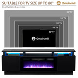 Fireplace TV Stand with 36" Electric Fireplace,LED Light Entertainment Center,2 Tier