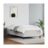 Bed Frame White 39.4"X74.8" Twin Faux Leather 347276