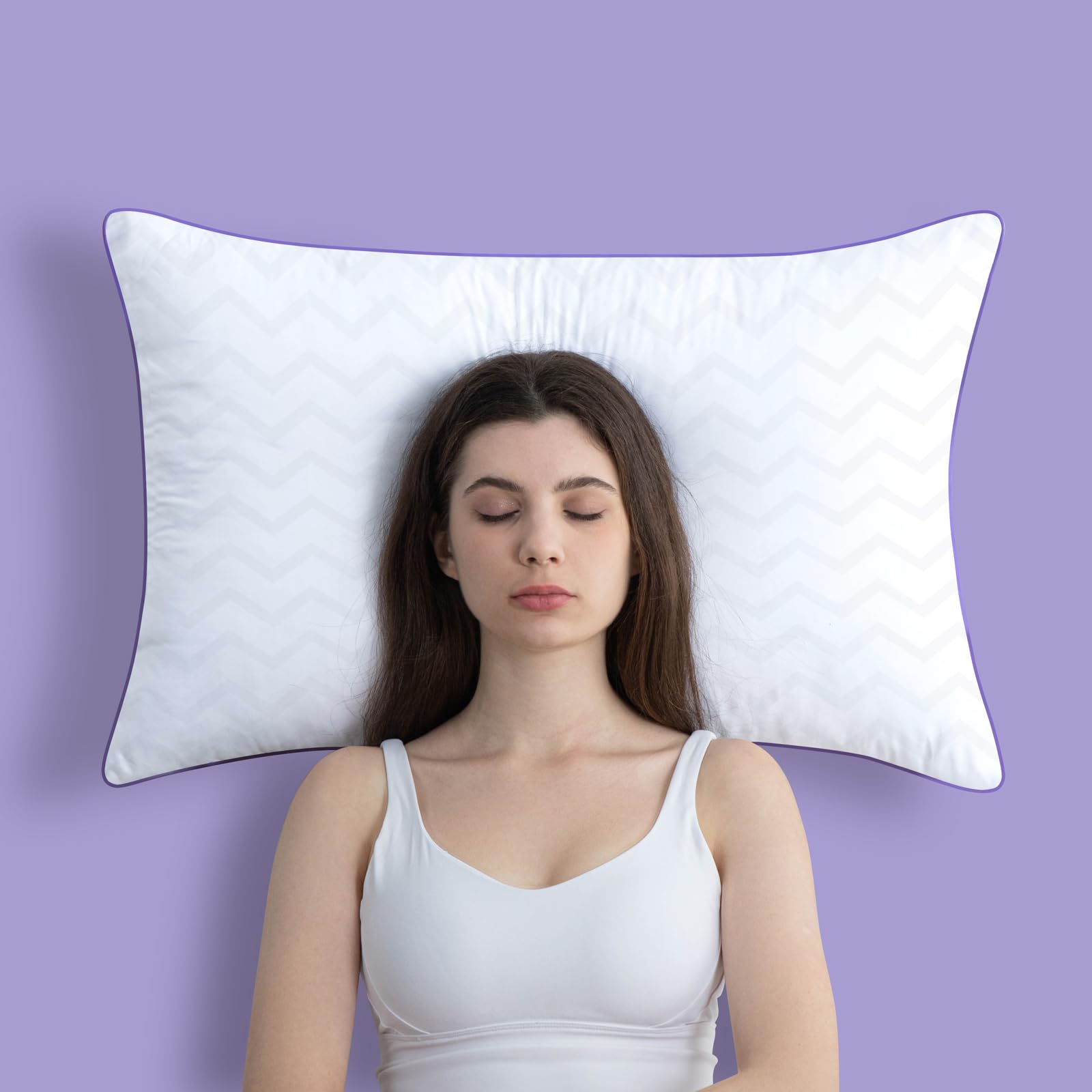 Bed Pillows Queen Size Set of 2,Hotel Collection Pillows for Side and Back Sleepers