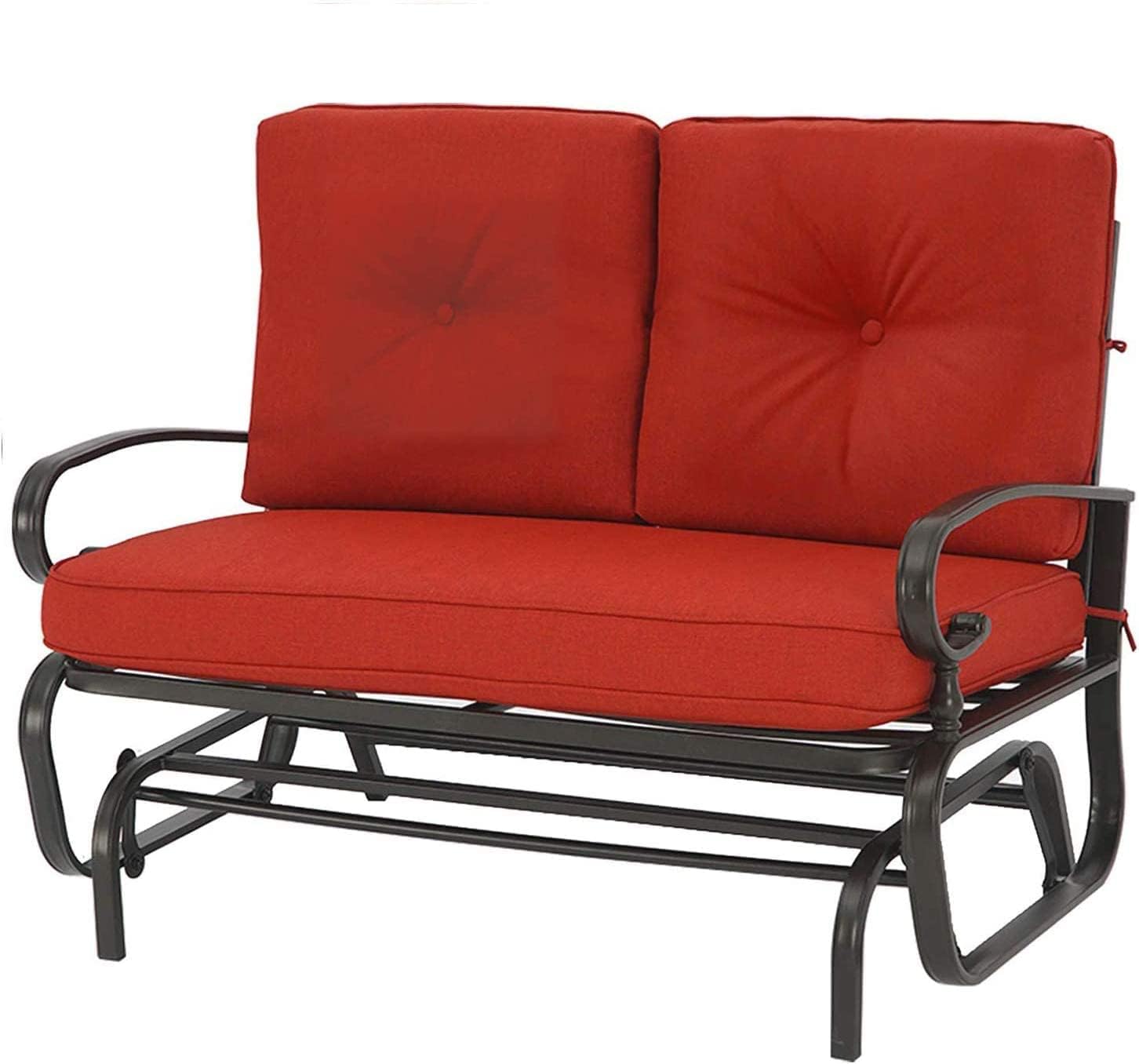 Outdoor Patio Glider Chair, Swing Glider Bench, Porch Furniture Loveseat Seating