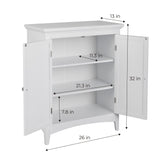 Fashions Glancy Two Shutter Doors Wooden Storage Stand Floor Cabinet White