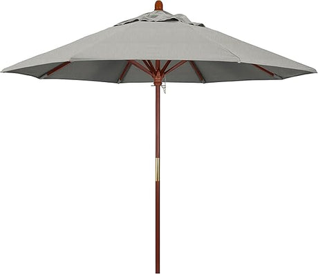 9' Rd. Wooden Market Umbrella, Push Open Pin Stop ,